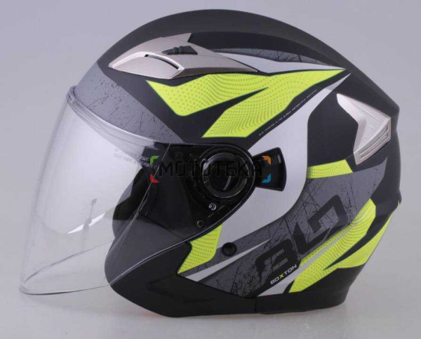 Шлем мото открытый RACER (Рейсер) BLD-708 (XXL) черный/желтый Шлем мото открытый RACER (Рейсер) BLD-708 (XXL) черный/желтый